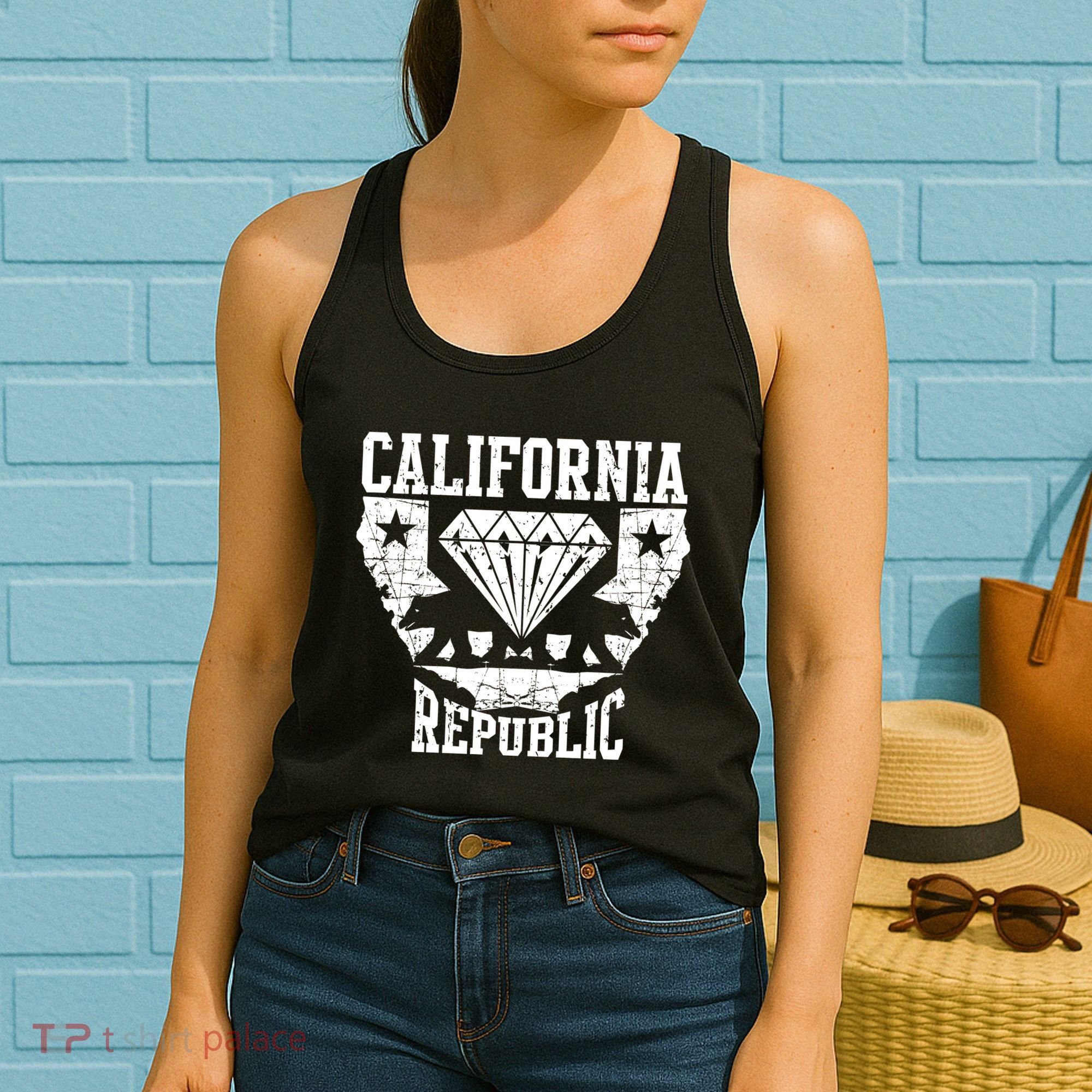 California Republic Diamond State Bear Women's Tank Top