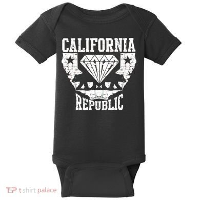 California Republic Diamond State Bear Baby Bodysuit