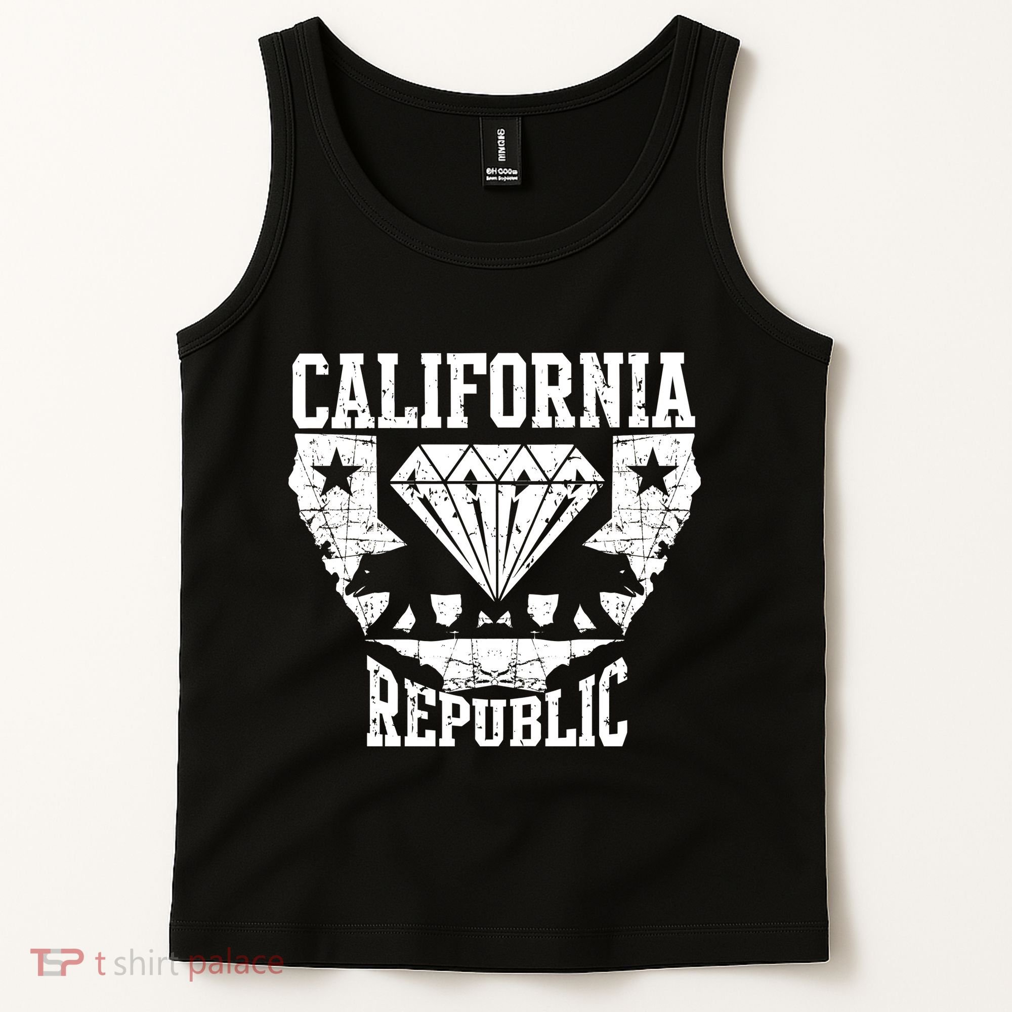 California Republic Diamond State Bear Tank Top