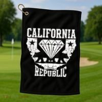 California Republic Diamond State Bear Golf Towel thumb 1