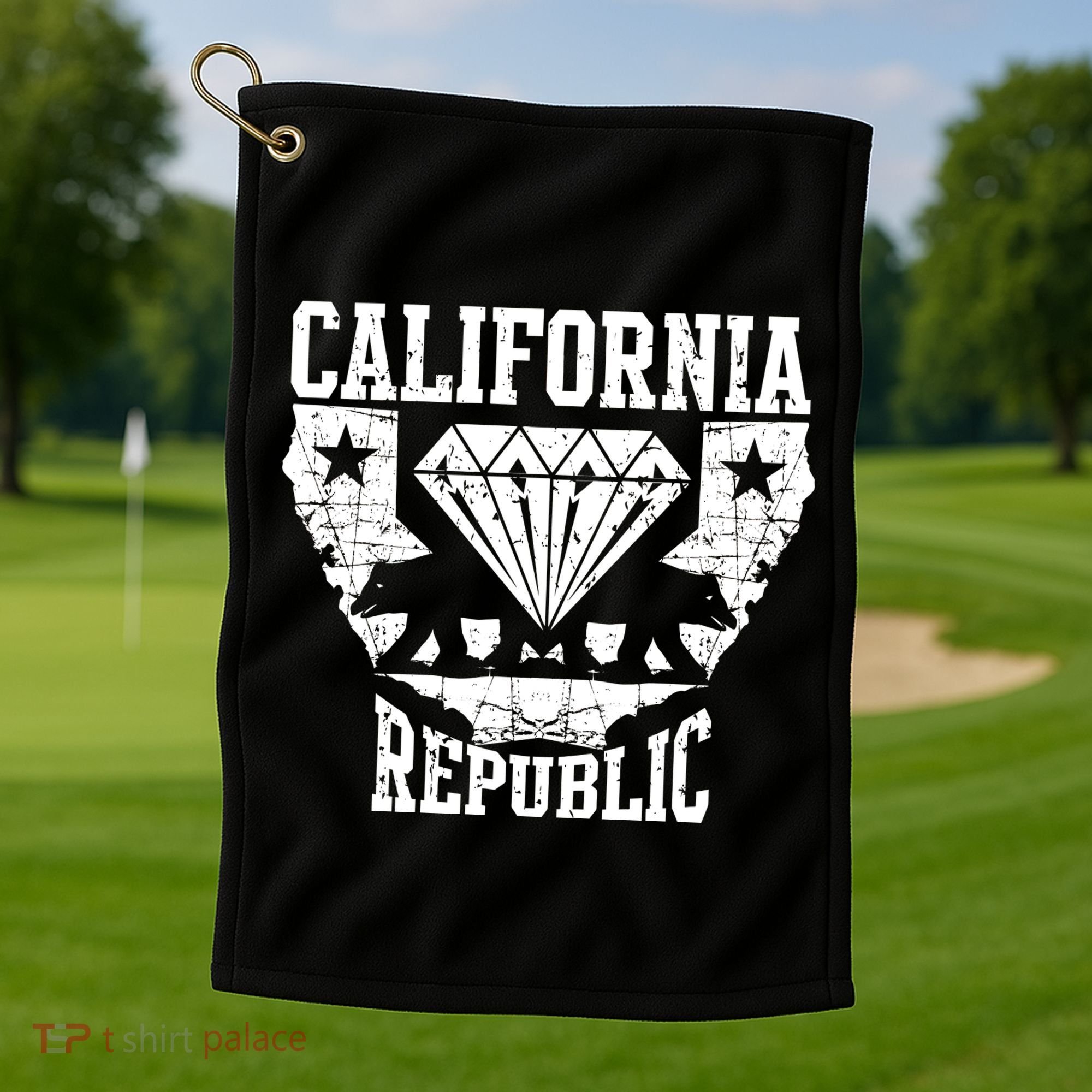 California Republic Diamond State Bear Golf Towel