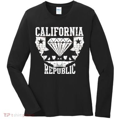 California Republic Diamond State Bear Women's Long Sleeve Shirt