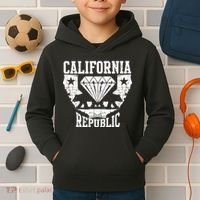 California Republic Diamond State Bear Kids Hoodie thumb 2