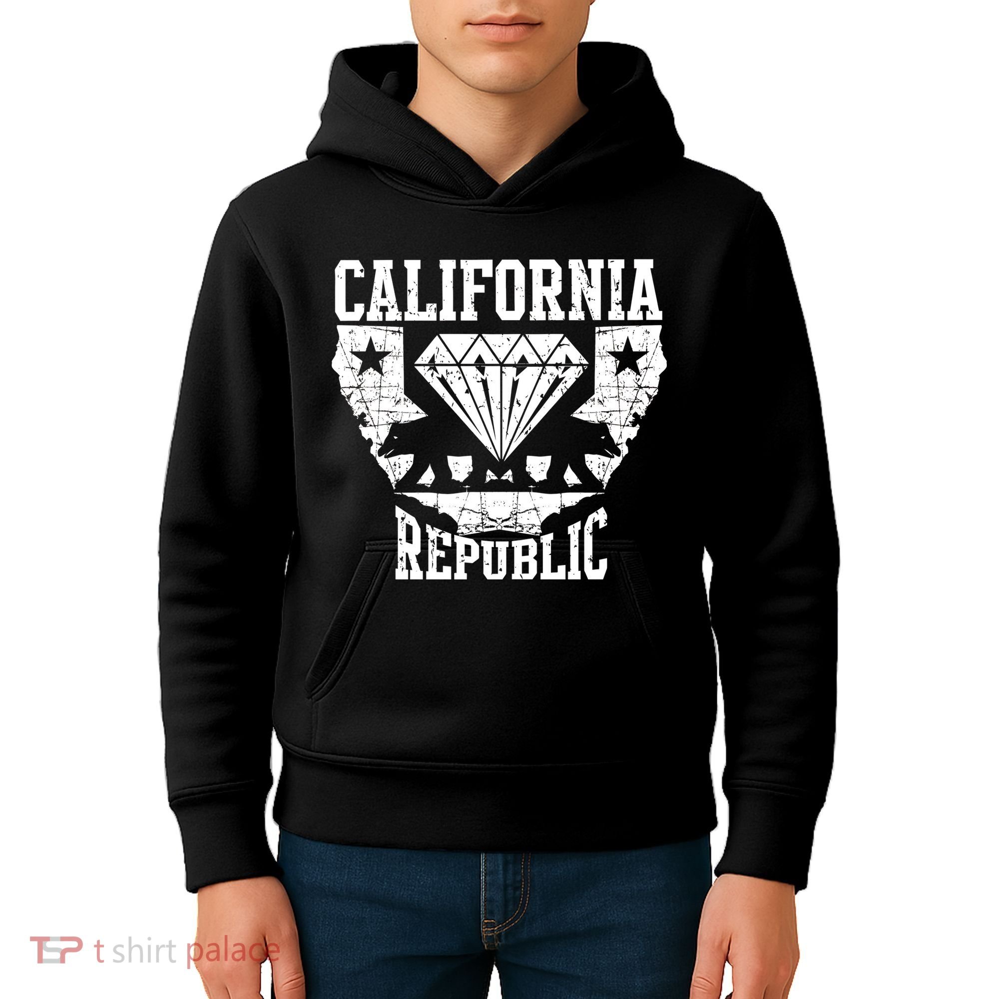 California Republic Diamond State Bear Kids Hoodie
