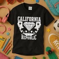 California Republic Diamond State Bear Kids T-Shirt thumb 3