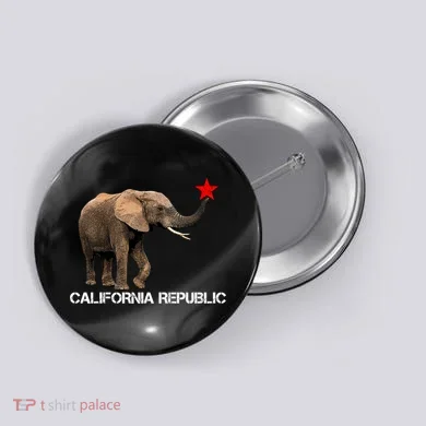 California Republic Elephant  Button