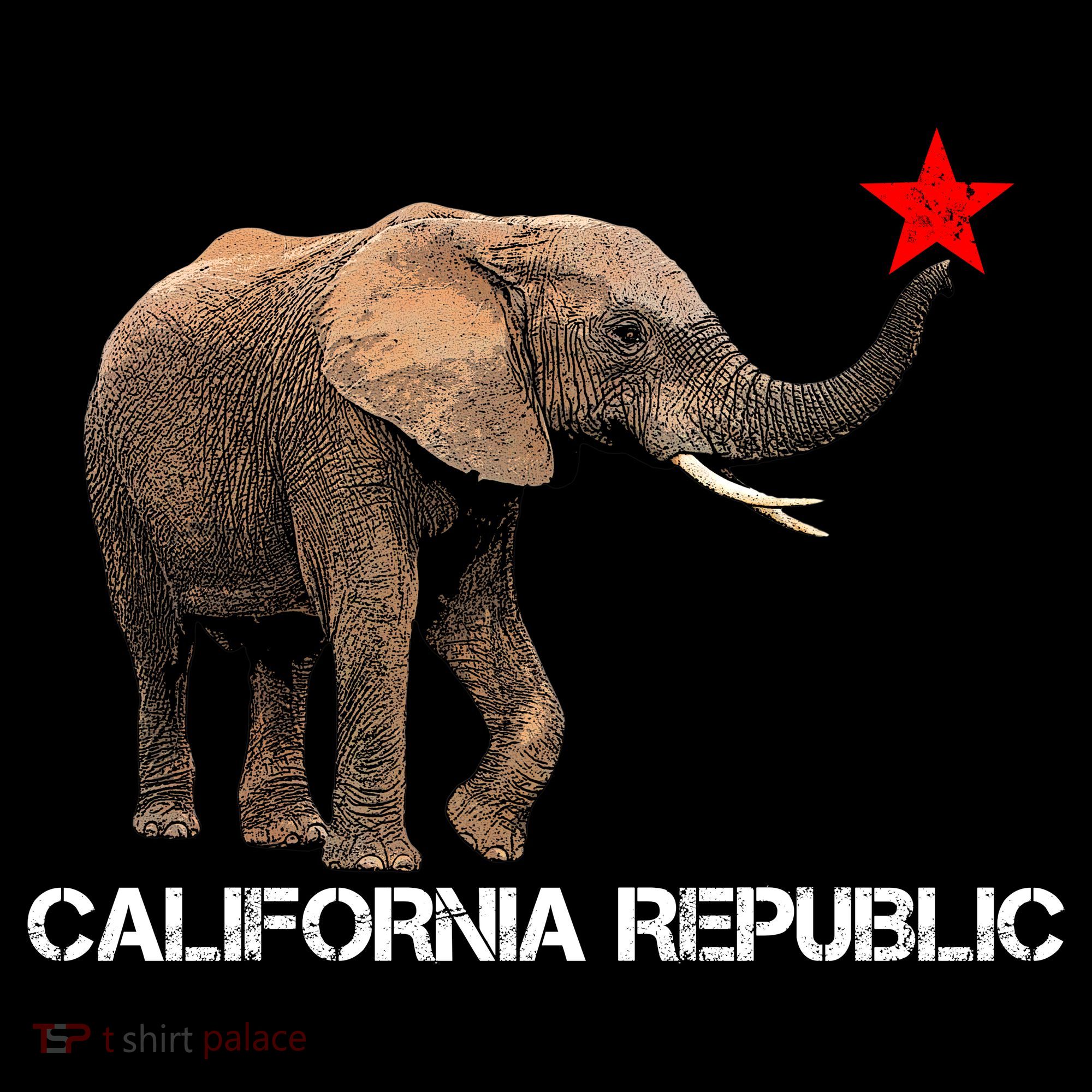 California Republic Elephant  Ornament
