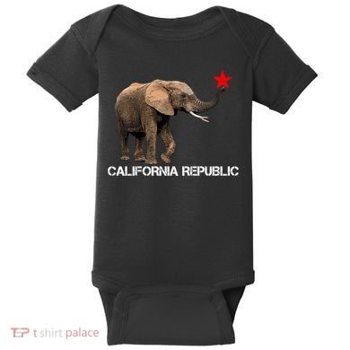 California Republic Elephant  Baby Bodysuit