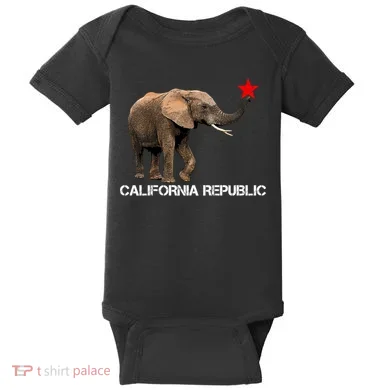 California Republic Elephant  Baby Bodysuit