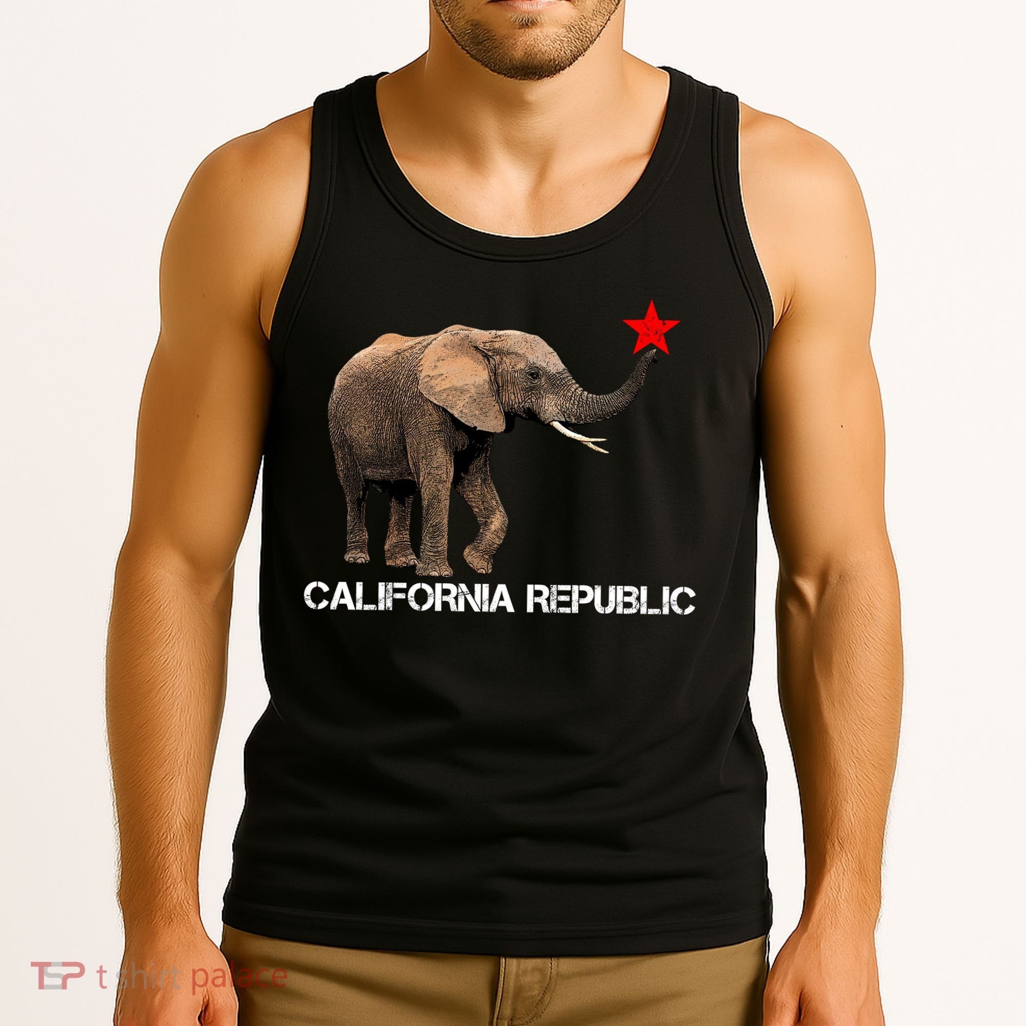 California Republic Elephant  Tank Top
