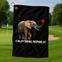 California Republic Elephant  Golf Towel thumb 1