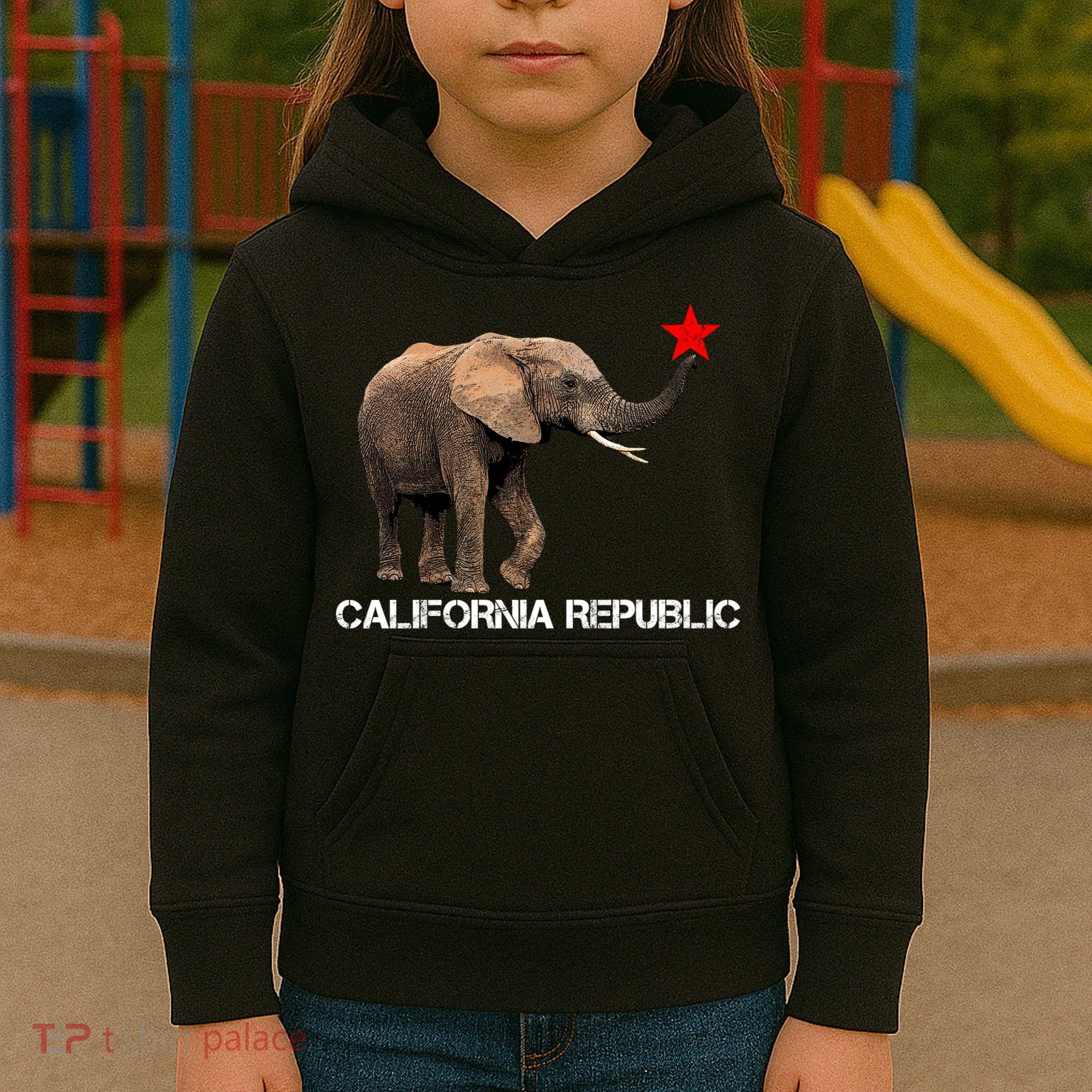 California Republic Elephant  Kids Hoodie