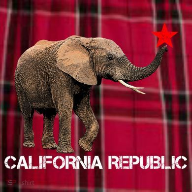 California Republic Elephant  Men's Flannel Plaid Pajama Pants