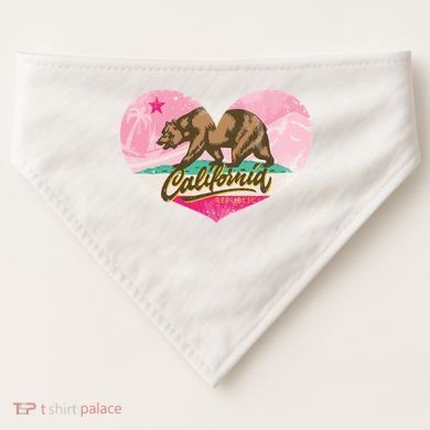 California Republic Heart USA-Made Doggie Bandana