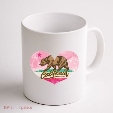 California Republic Heart Coffee Mug back