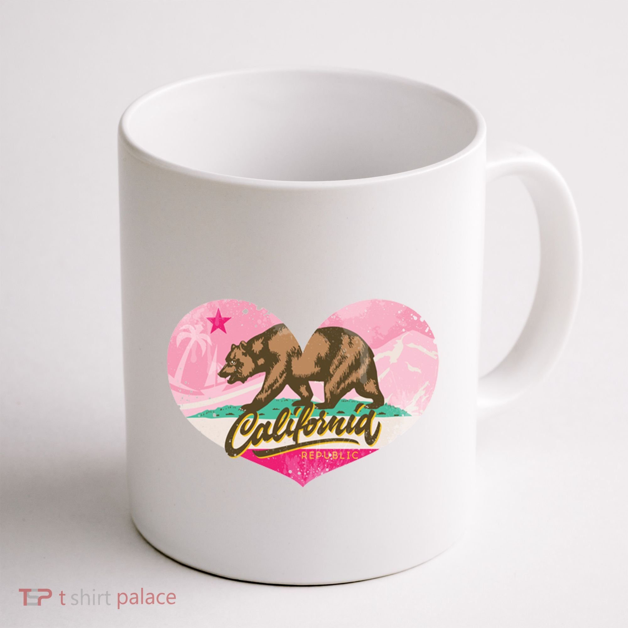 California Republic Heart Coffee Mug