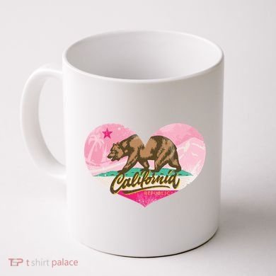 California Republic Heart Coffee Mug