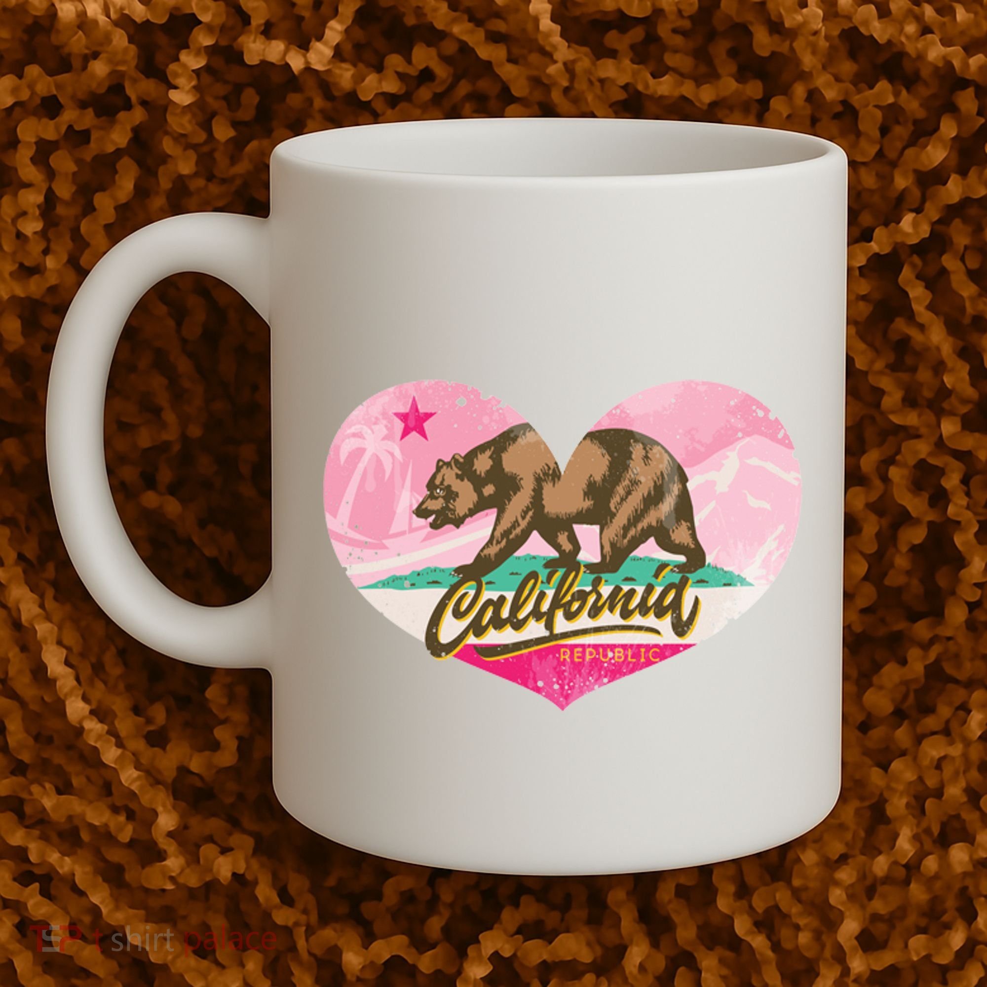 California Republic Heart Coffee Mug