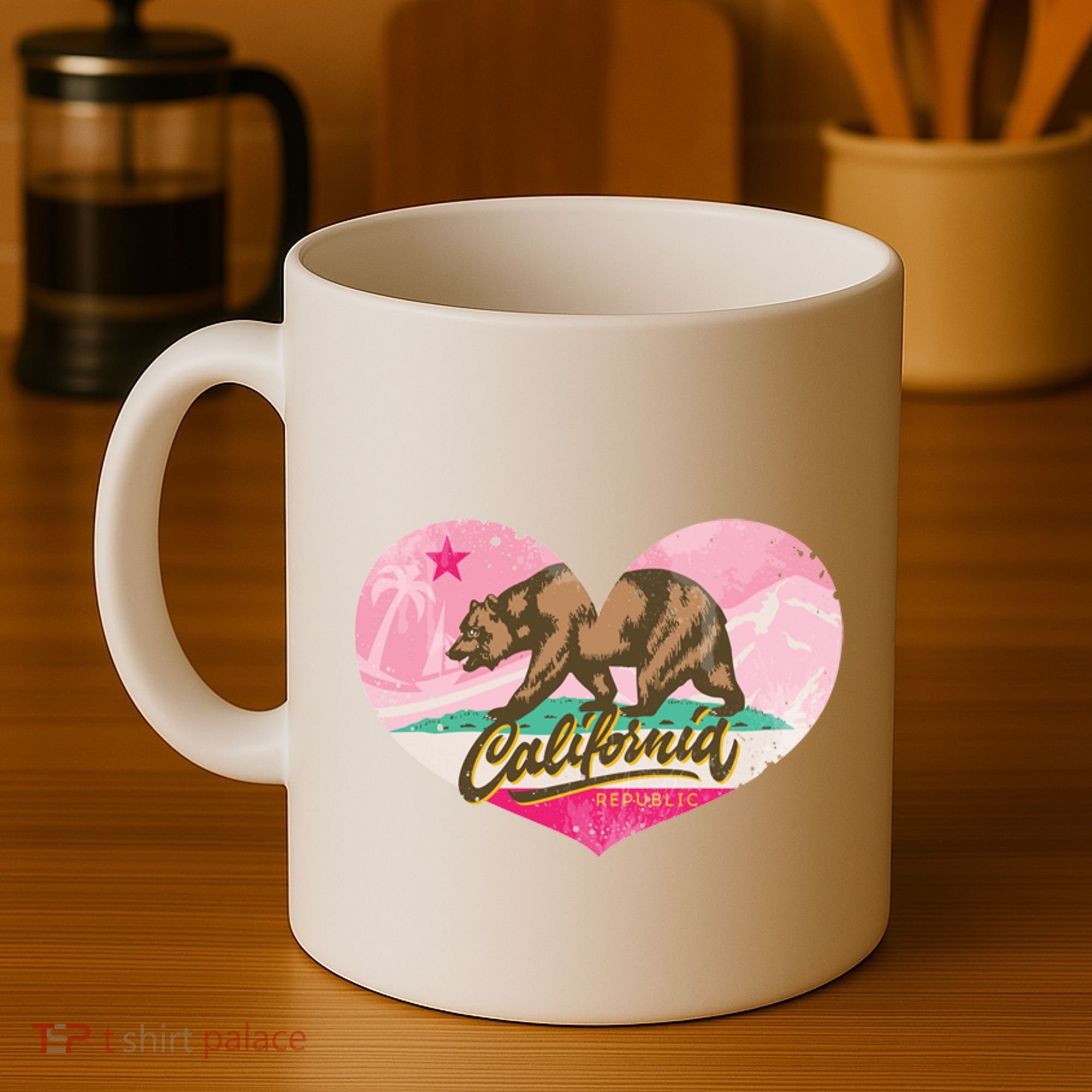 California Republic Heart Coffee Mug