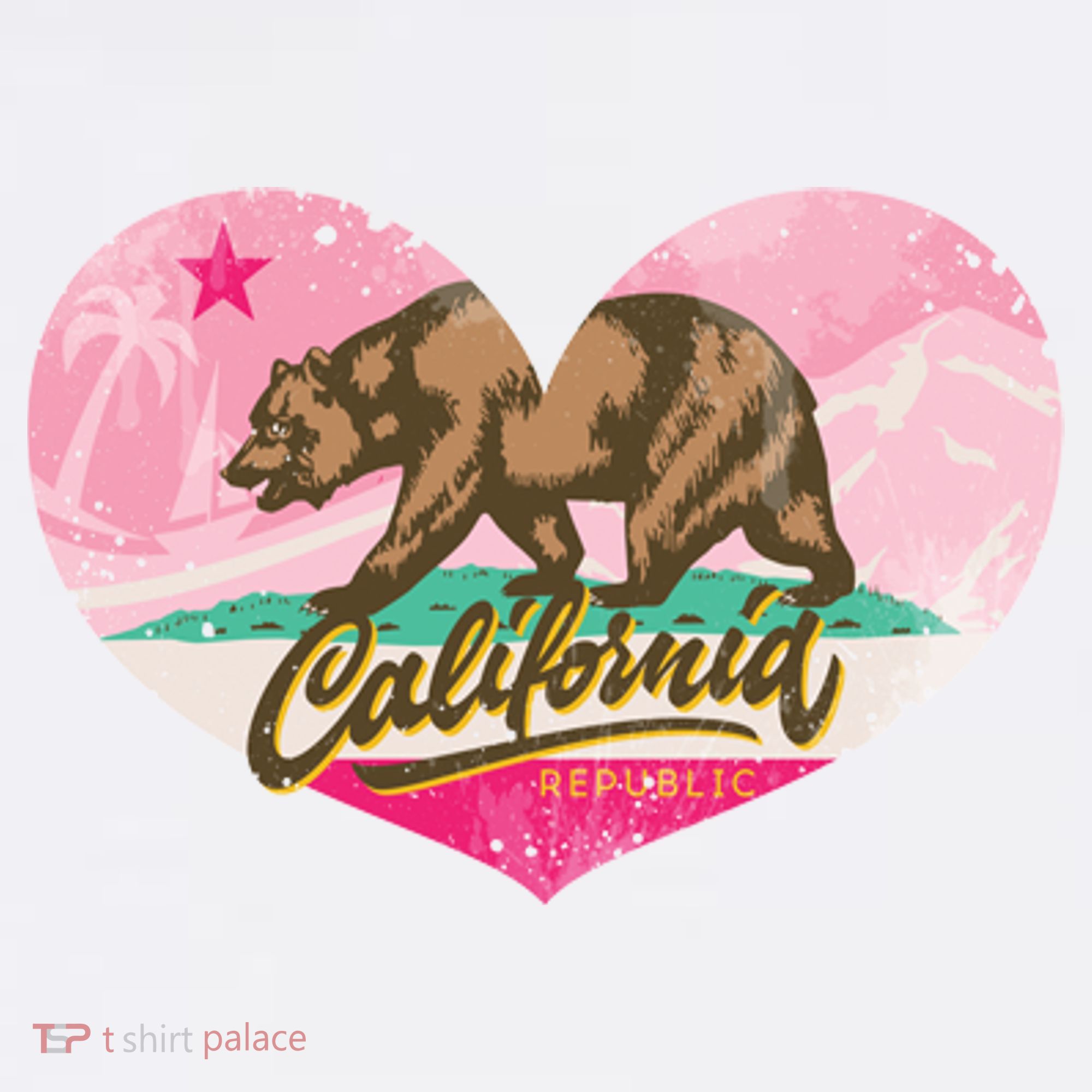 California Republic Heart Coffee Mug