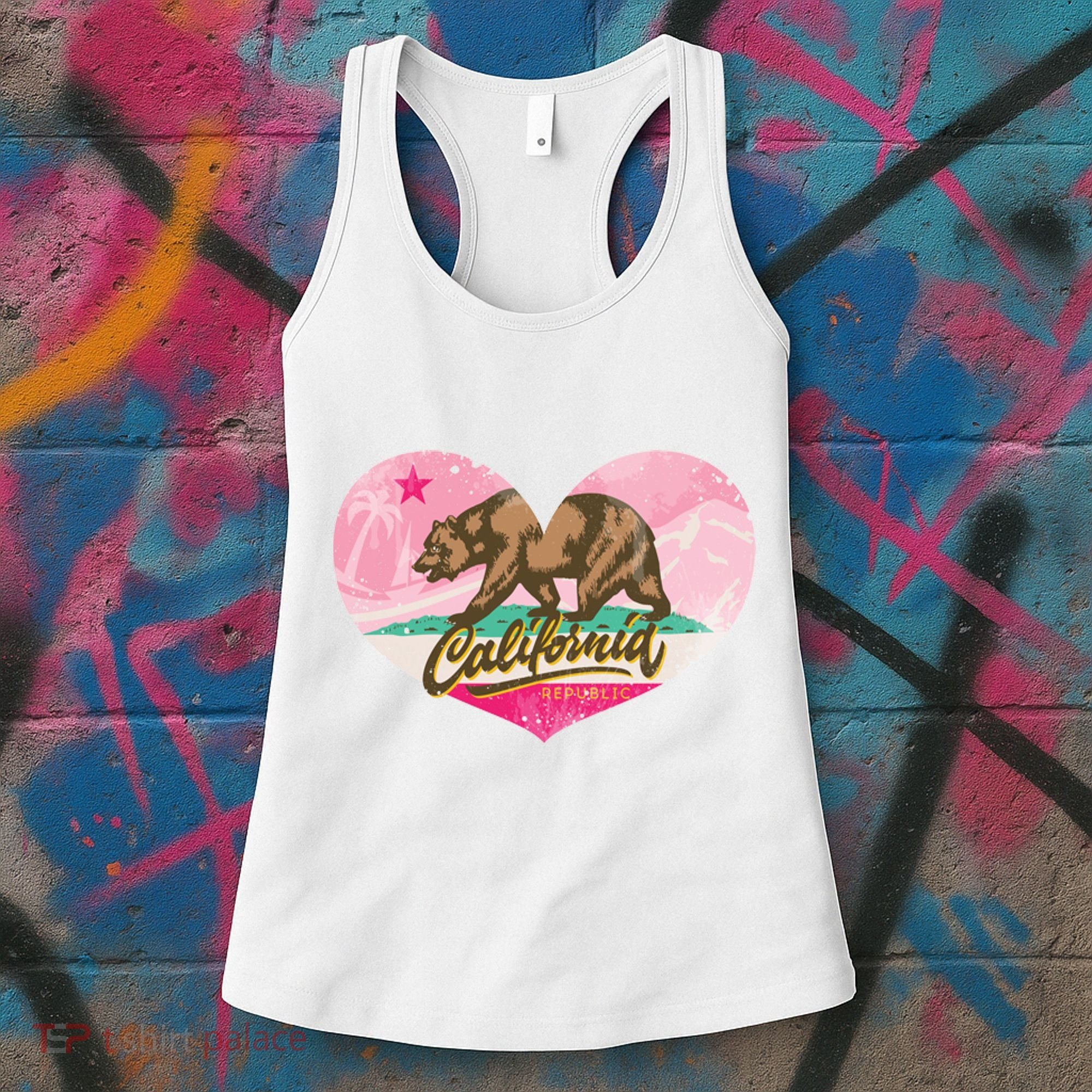 California Republic Heart Women's Tank Top