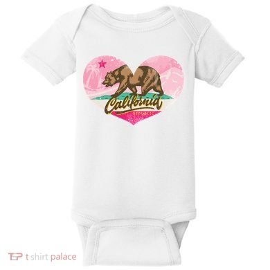 California Republic Heart Baby Bodysuit