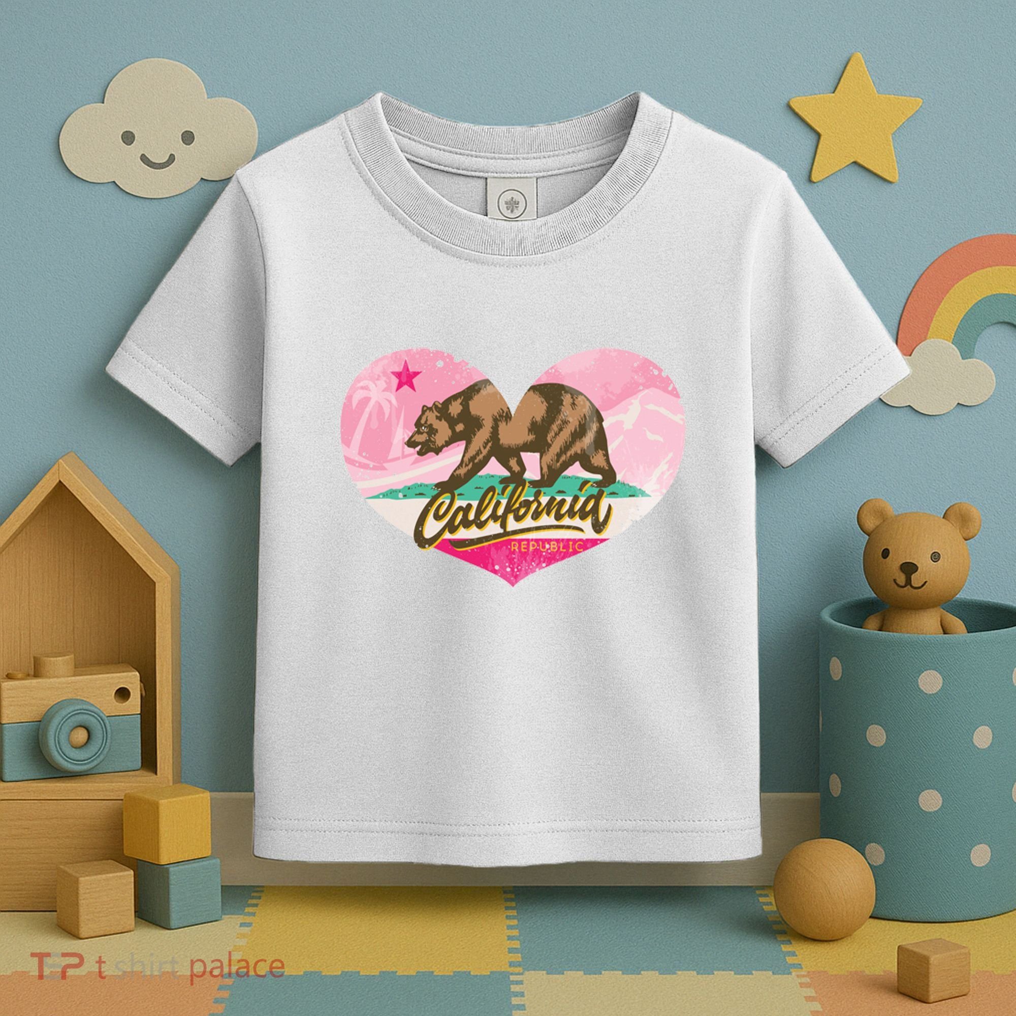 California Republic Heart Toddler T-Shirt
