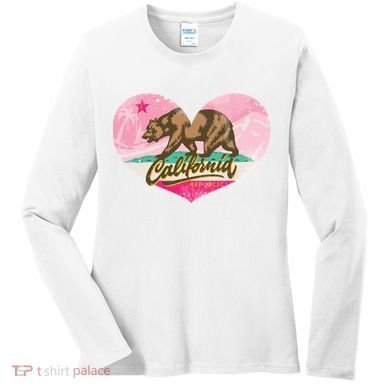 California Republic Heart Women's Long Sleeve Shirt