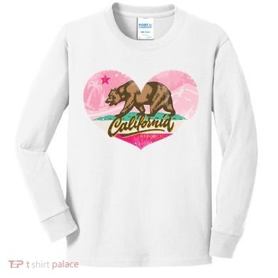 California Republic Heart Kids Long Sleeve Shirt