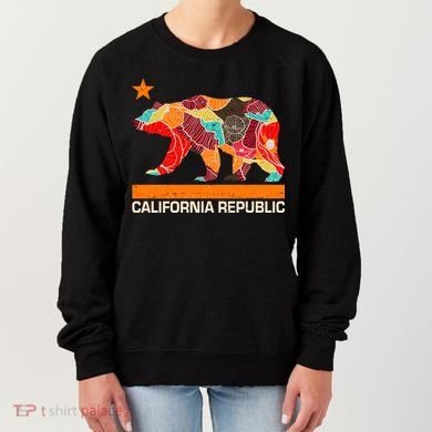 California Republic Logo Flower Floral Pattern Bear Women's Sweatshirt