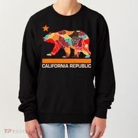 California Republic Logo Flower Floral Pattern Bear Women's Sweatshirt thumb 0