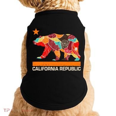 California Republic Logo Flower Floral Pattern Bear Doggie Tank