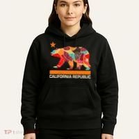 California Republic Logo Flower Floral Pattern Bear Hoodie thumb 5