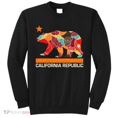 California Republic Logo Flower Floral Pattern Bear Sweatshirt