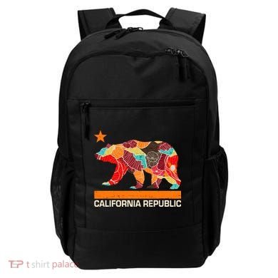 California Republic Logo Flower Floral Pattern Bear Backpack