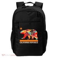 California Republic Logo Flower Floral Pattern Bear Backpack thumb 0