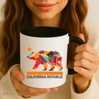 California Republic Logo Flower Floral Pattern Bear Coffee Mug thumb 3