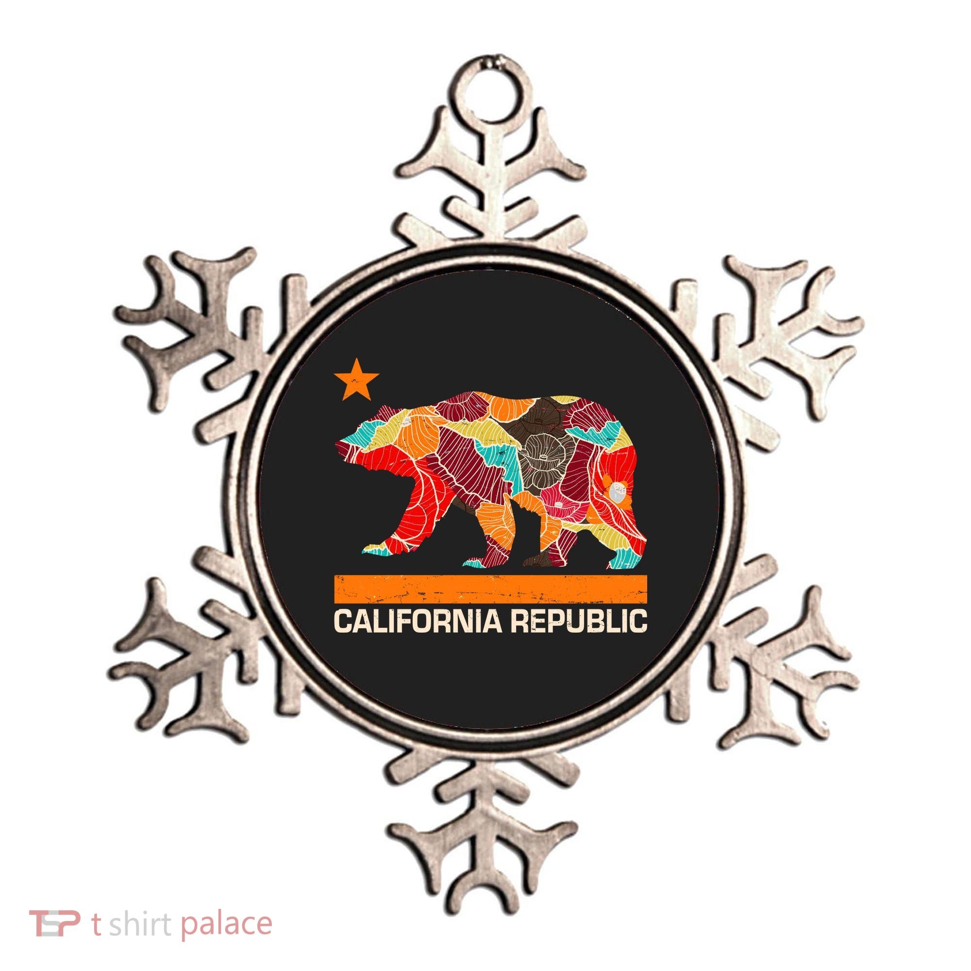 California Republic Logo Flower Floral Pattern Bear Ornament