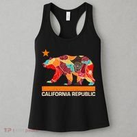 California Republic Logo Flower Floral Pattern Bear Women's Tank Top thumb 3