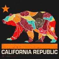 California Republic Logo Flower Floral Pattern Bear Tie-Dye Long Sleeve Shirt thumb 2