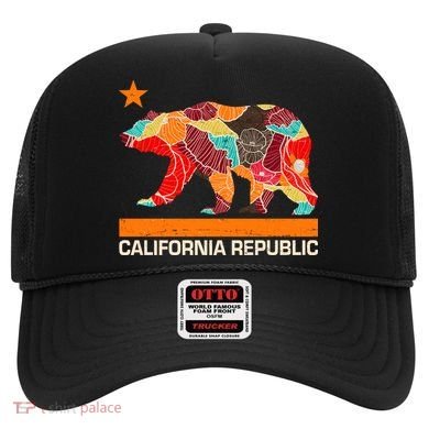 California Republic Logo Flower Floral Pattern Bear Hat