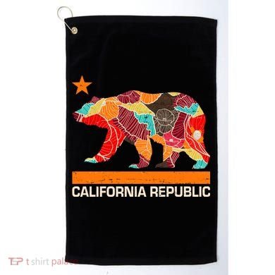 California Republic Logo Flower Floral Pattern Bear Golf Towel