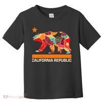 California Republic Logo Flower Floral Pattern Bear Toddler T-Shirt thumb 0