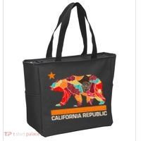 California Republic Logo Flower Floral Pattern Bear Tote Bag thumb 2