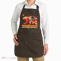 California Republic Logo Flower Floral Pattern Bear Apron thumb 2