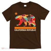 California Republic Logo Flower Floral Pattern Bear T-Shirt thumb 0