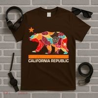 California Republic Logo Flower Floral Pattern Bear T-Shirt thumb 5