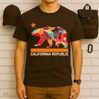 California Republic Logo Flower Floral Pattern Bear T-Shirt thumb 6