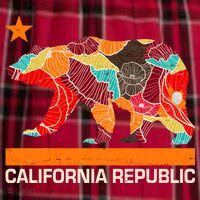 California Republic Logo Flower Floral Pattern Bear Men's Flannel Plaid Pajama Pants thumb 2