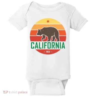 California Retro Circle Baby Bodysuit